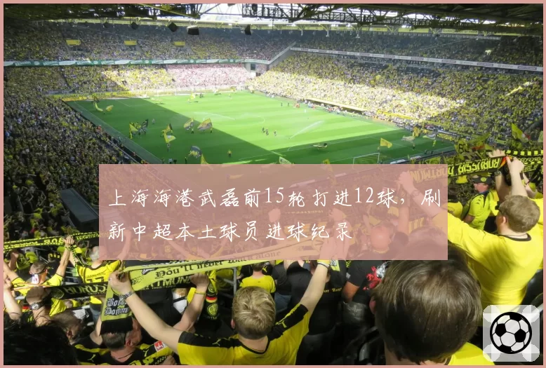 上海海港武磊前15轮打进12球，刷新中超本土球员进球纪录
