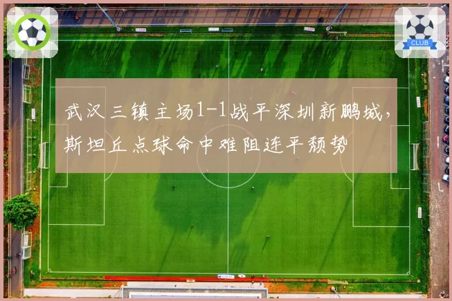 武汉三镇主场1-1战平深圳新鹏城,斯坦丘点球命中难阻连平颓势